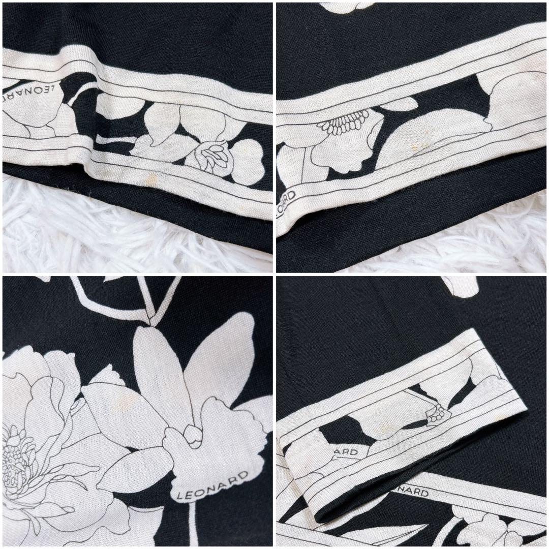 美品 LEONARD レオナール 長袖 花柄 ブラウス カットソー トップス L