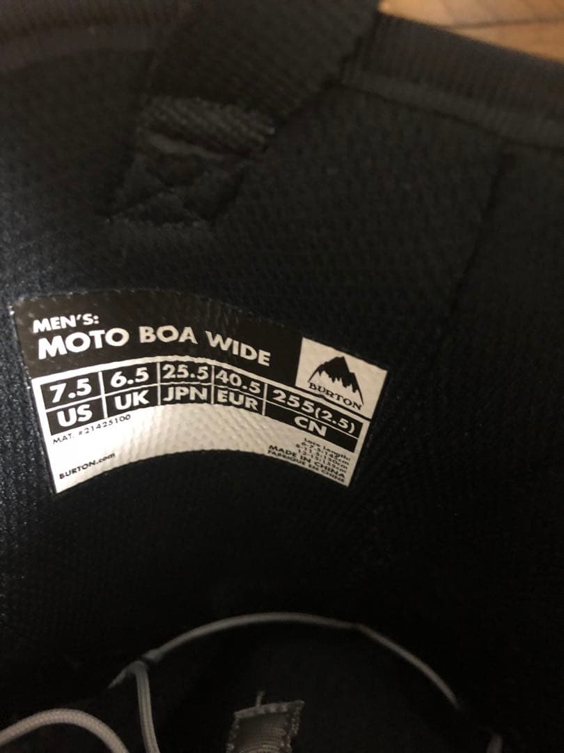 BURTON 美品19-20 MOTO ワイドフィット 25.5cm BOA