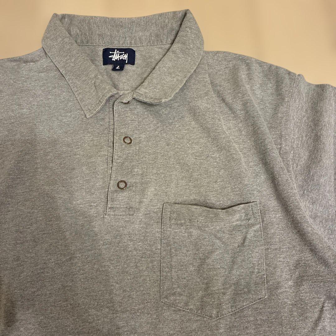 STUSSY グレー ポロシャツ Lサイズ - メルカリ