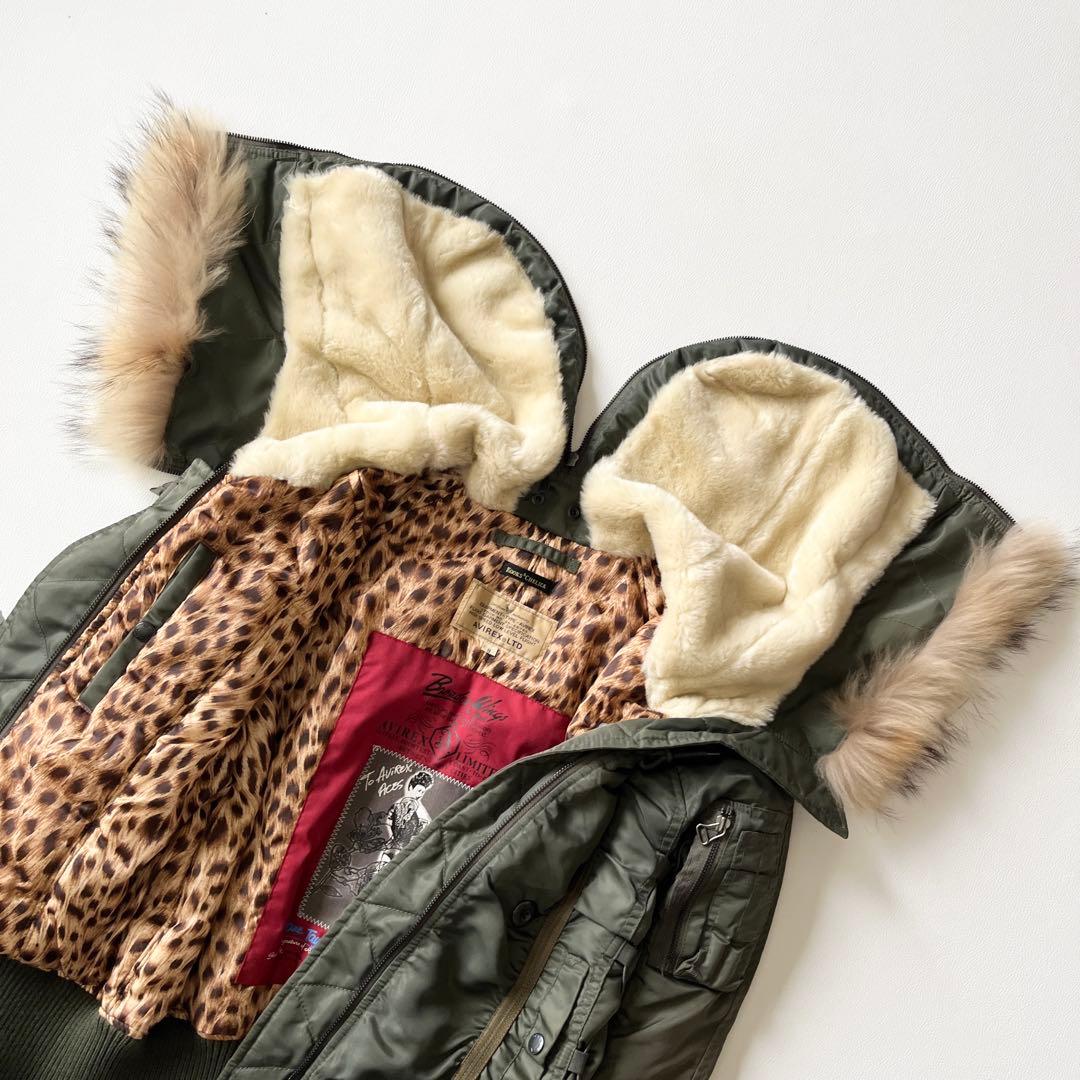 ▽00s y2k美品✨アヴィレックス ヒョウ柄 フライトジャケット N2B 短丈