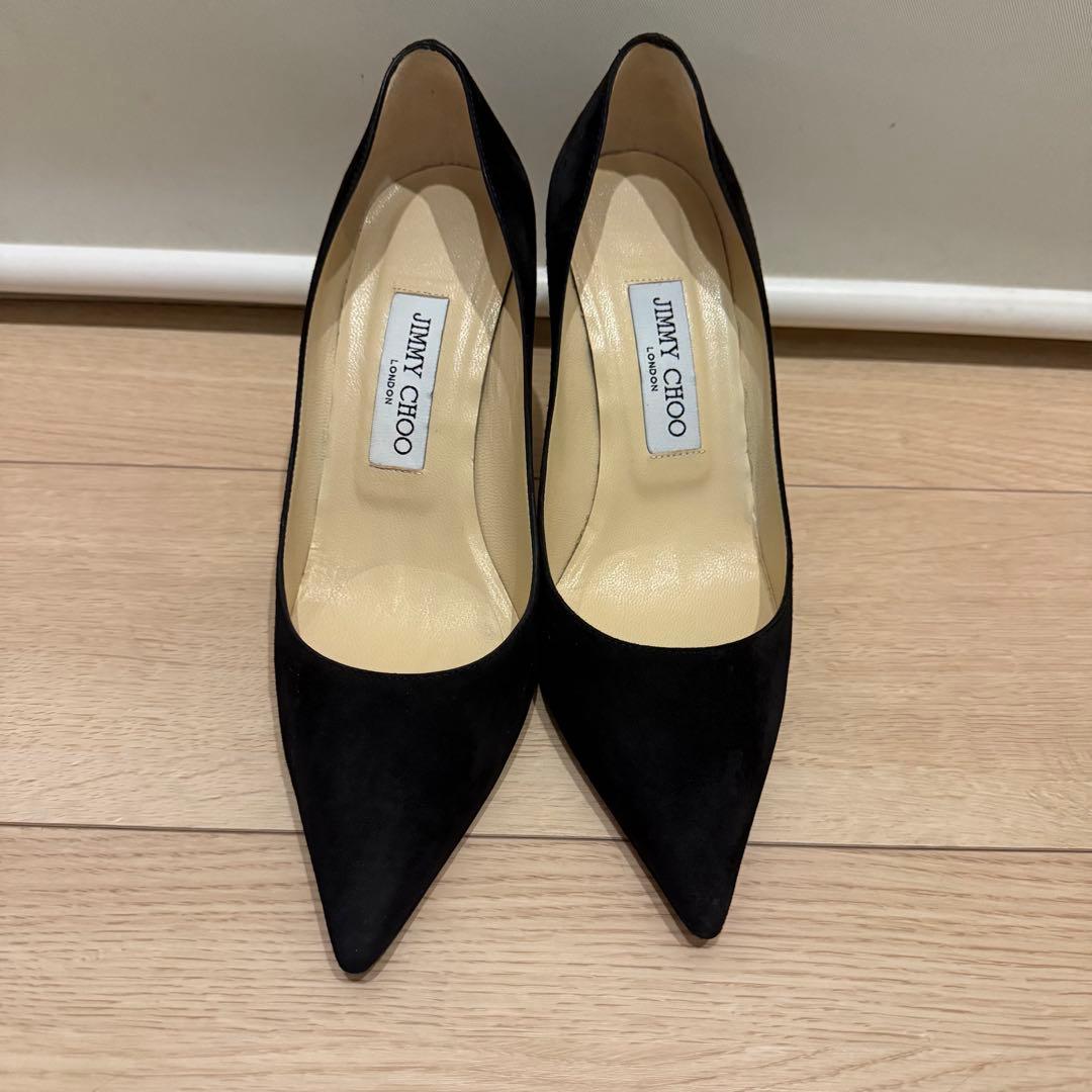 JIMMY CHOO ブラック スエードハイヒール 36/23.0 一 番 安い