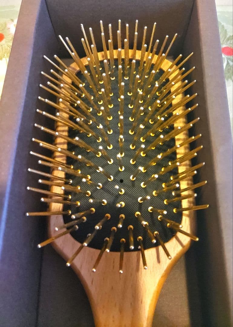 新品未使用 阿原 YUAN ユアン 金好梳ヘアブラシ24Kメッキ 美髪頭皮ケア