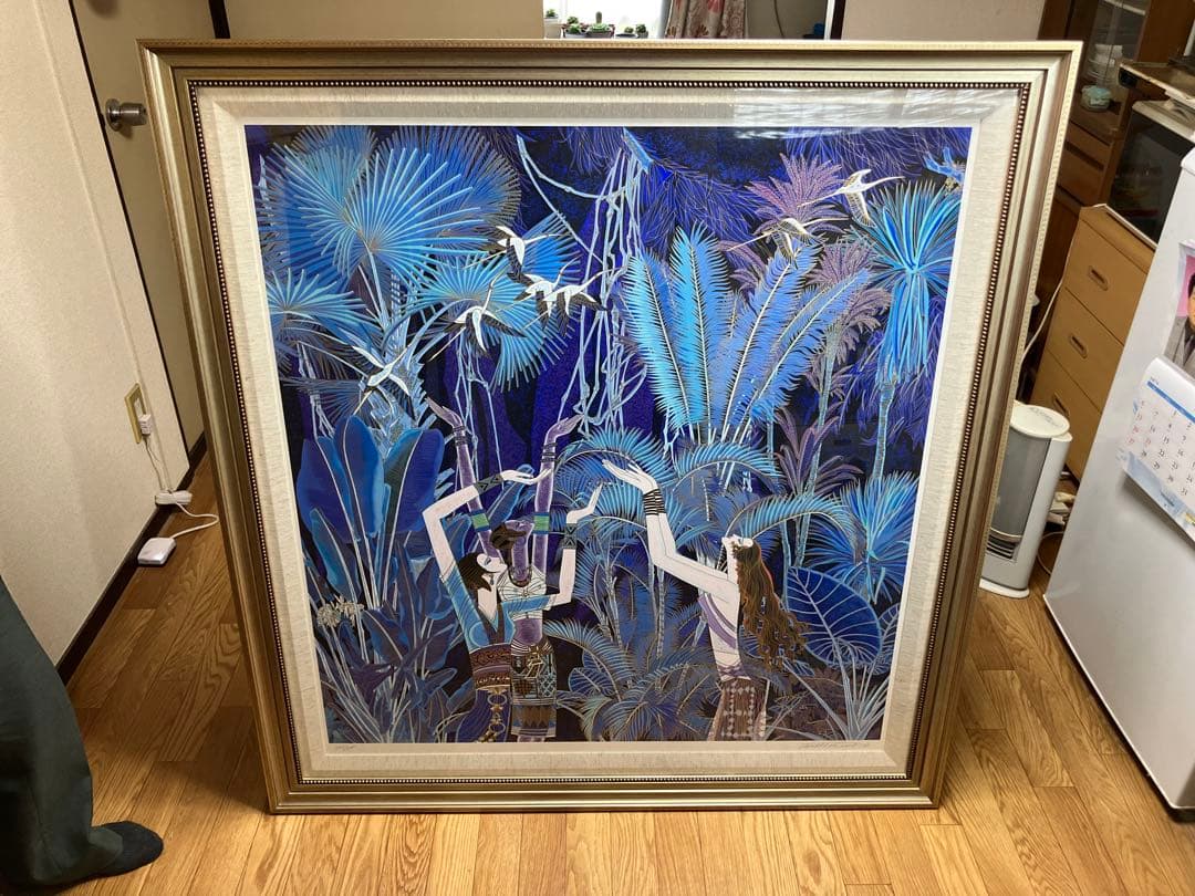 「人と自然」　ティン＝シャオ＝クァン（丁紹光）　シルクスクリーン ティン・シャオカン（丁 紹光） 『春の雨』 シルクスクリーン - 北海道画廊