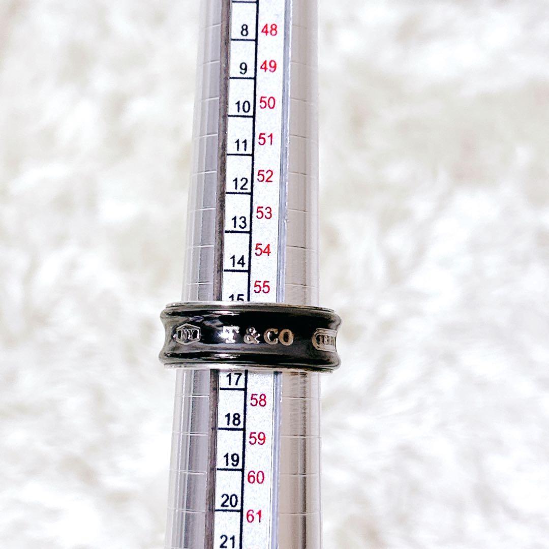 ティファニー 1837 ナロー リング ブラックチタン シルバー 指輪 16号