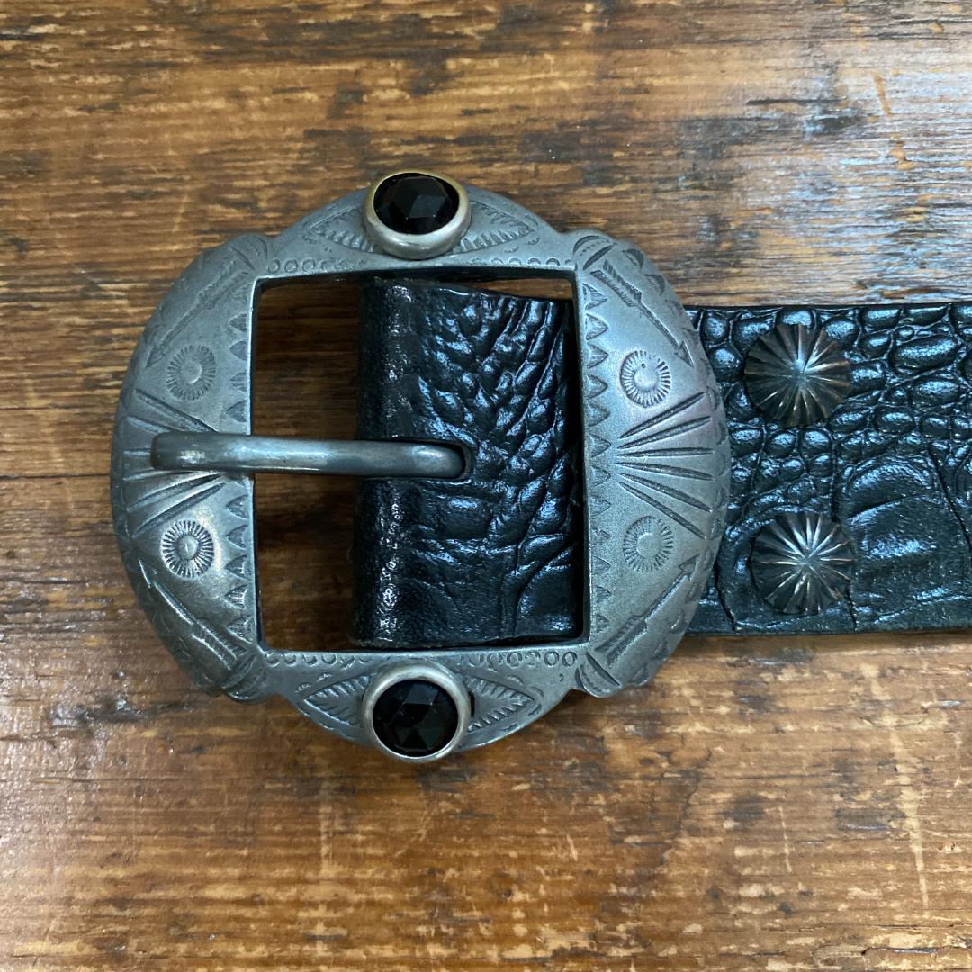 HTC ヴィンテージバックル & ラッキージョン ホースハイド 型押し