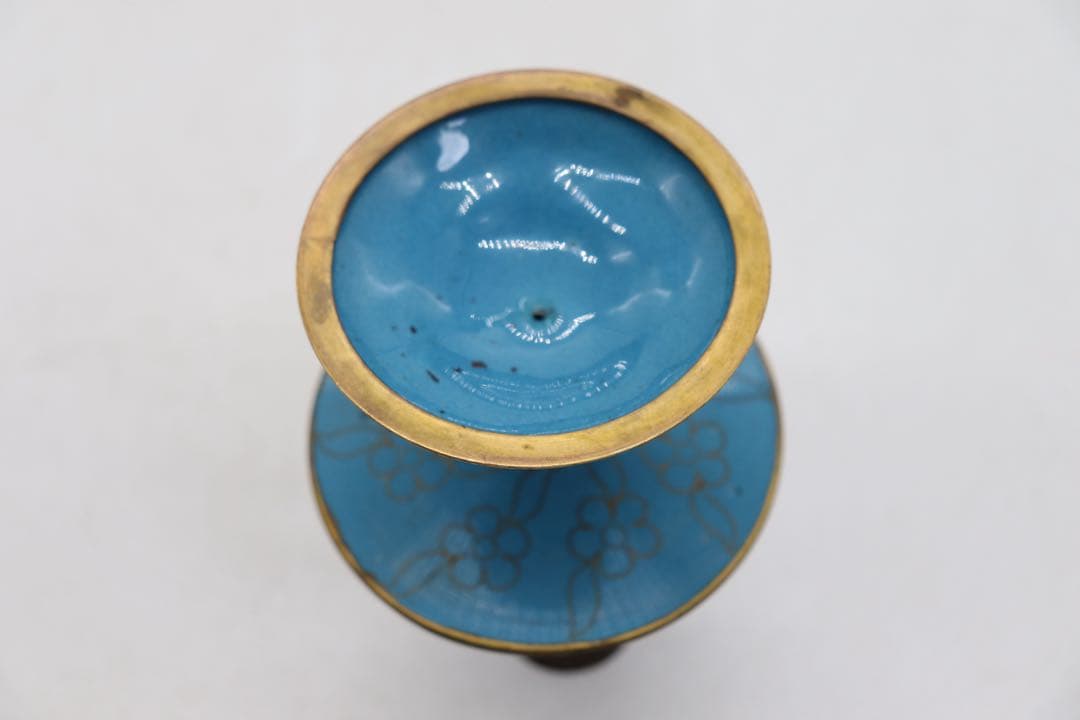 中国 七宝焼 燭台 送料込み251015