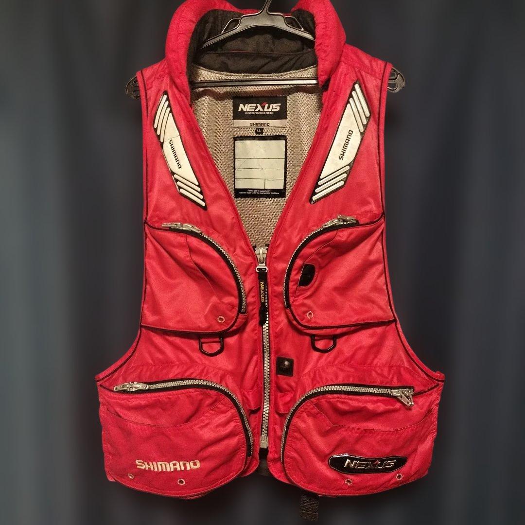 SHIMANO NEXUS フィッシングベスト LL レッド vf-152g - メルカリ
