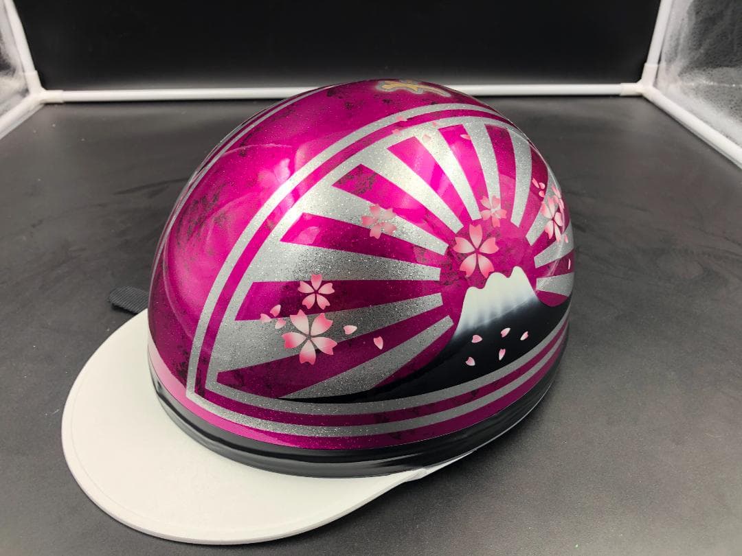 コルク半　カスタム　富士日章　マジック　ピンクラップ　ラメ　桜　高級クリヤ コルク半 カスタム 富士日章 3つボタン ブラックピンク ラメ 桜セット