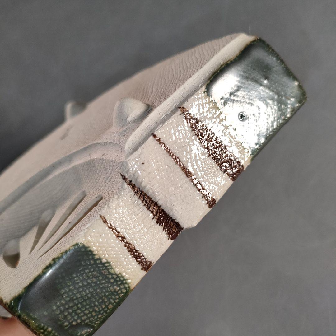 A1356-5/織部焼/古瀬戸窯/村瀬甲二 作/織部扇面小鉢5客/共箱/懐石道具