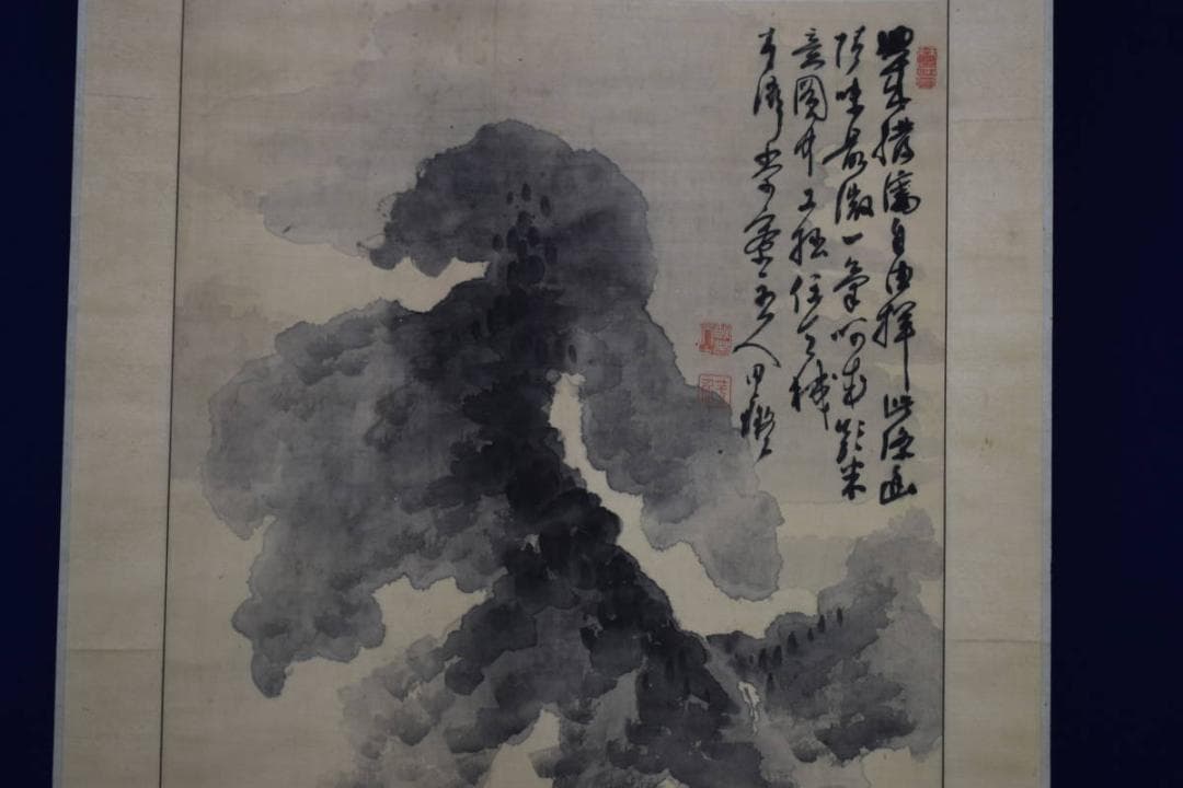 真作/田能村直入/塔山水画賛/絹表装/桐共箱付/布袋屋掛軸HE-949 - メルカリ