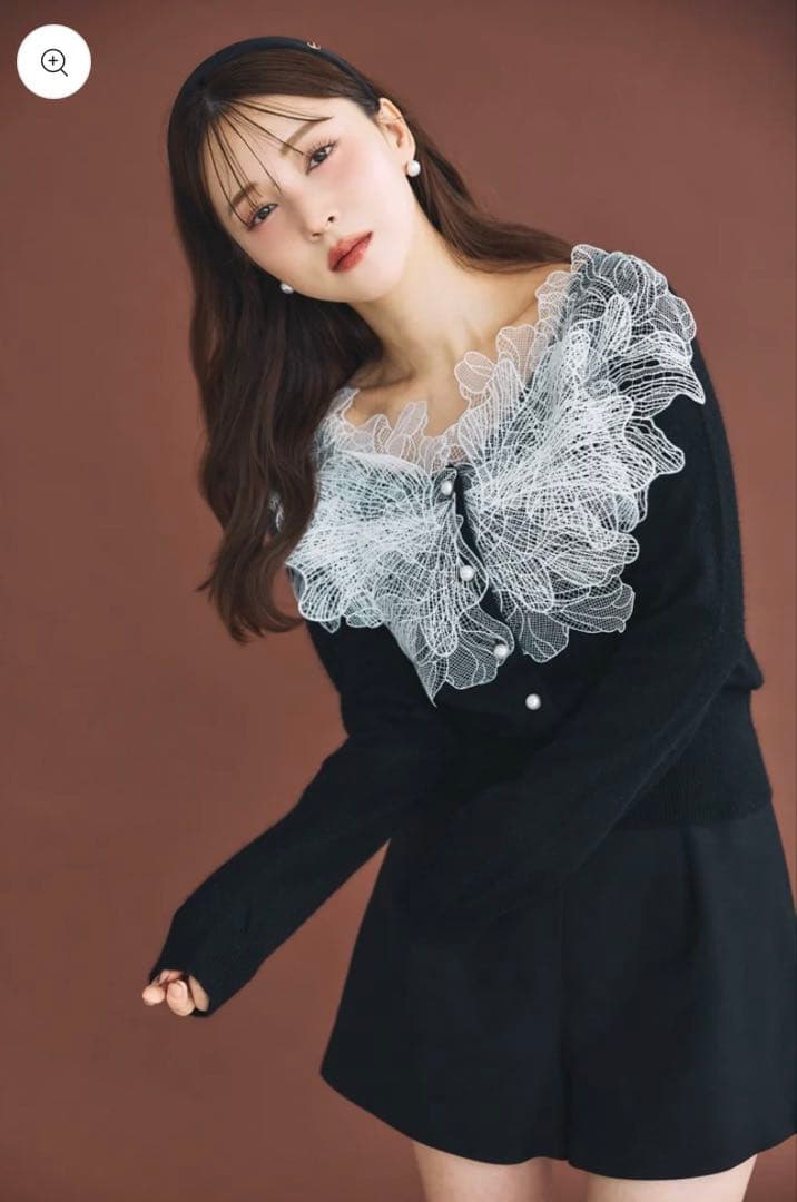 ポローラ polaura レースフリルカーディガン - メルカリ