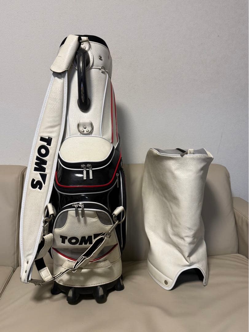 送料込み】希少ゴルフバッグ トムス 3点式ショルダー 高級キャディ