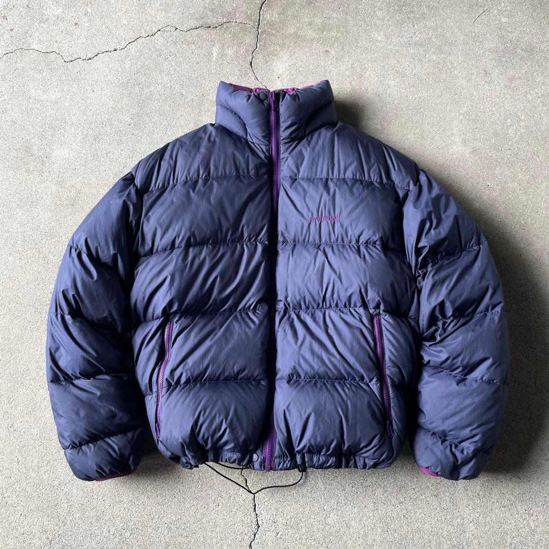 90s mont-bell リバーシブル ダウンジャケット ネイビー パープル