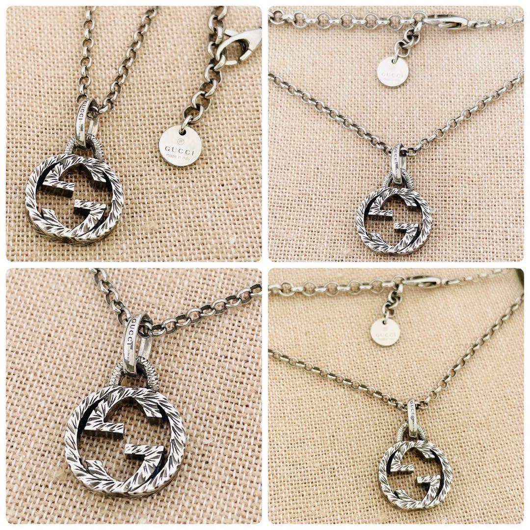 極美品☆グッチ ペンダント インターロッキング G アラベスク