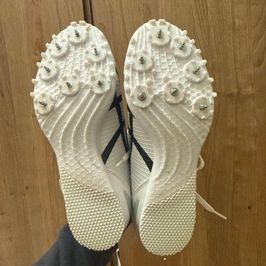 ASICS スパイクシューズ 24.0cm ホワイト/ピンク/ブラック