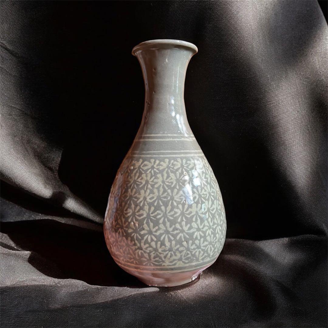 三島 三嶋 とっくり 印花紋 高麗 徳利 酒器 花入 李朝 韓国 朝鮮 骨董