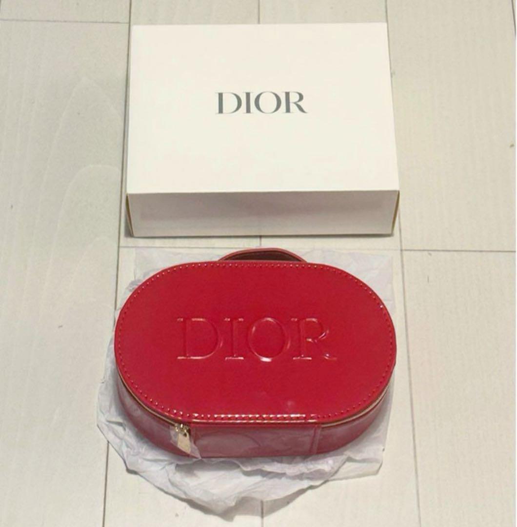 2025年 新品未使用 ディオールDior エナメル ノベルティ ポーチ 赤