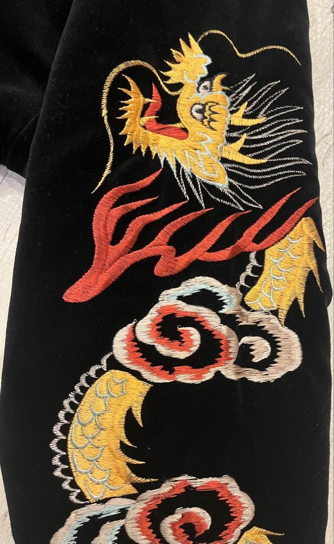 別珍 テーラー東洋 スカジャン 黒×紫 鹿 龍 富士 日本地図 アラスカ