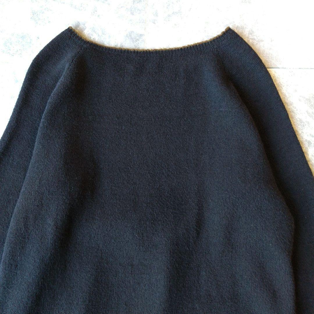586 ヨーガンレール コットン アルパカ クルーネック ニット ネイビー