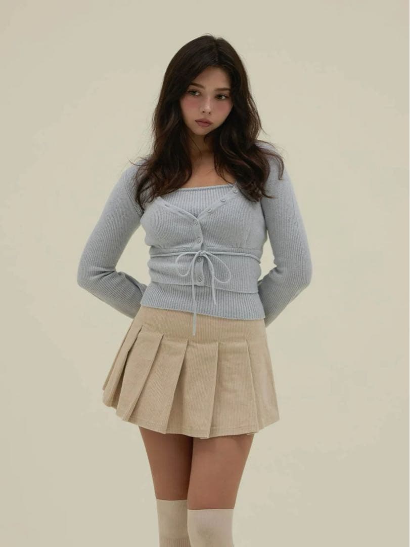 トップス ANDMARY Delta button tops gray TOPS