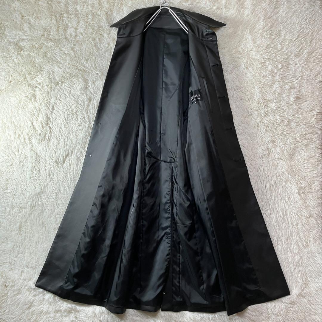 美品 ZEN JAC ゼンジャック フェイクレザー ロングコート 超ロング丈 M