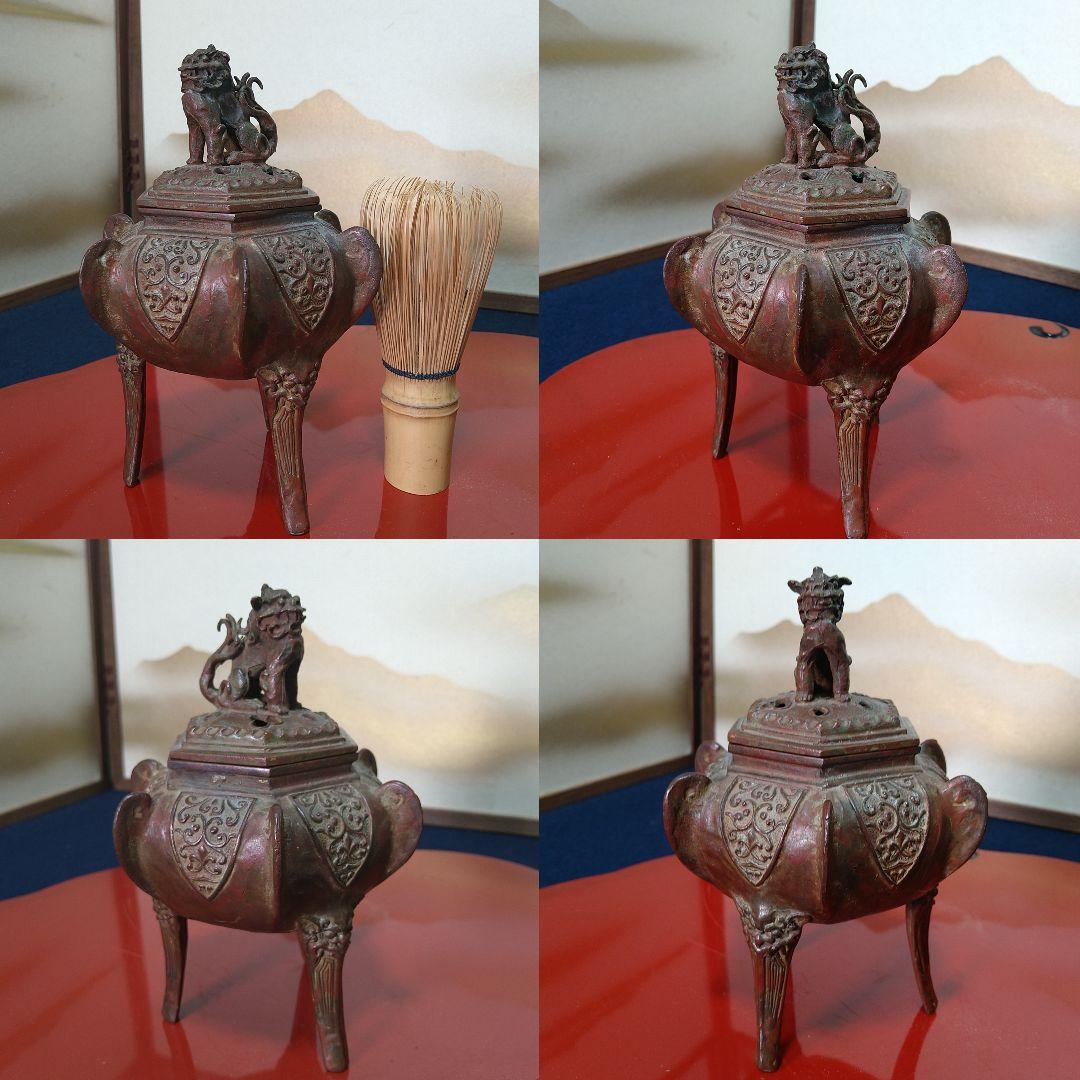 二上常太郎 元威作獅子香炉 三足鋳銅 共箱 共布 作歴付 AH26 - メルカリ