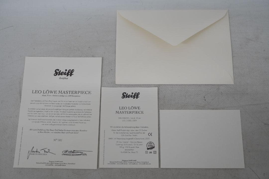 【M02-10】 Steiff シュタイフ レオ ライオン マスターピース