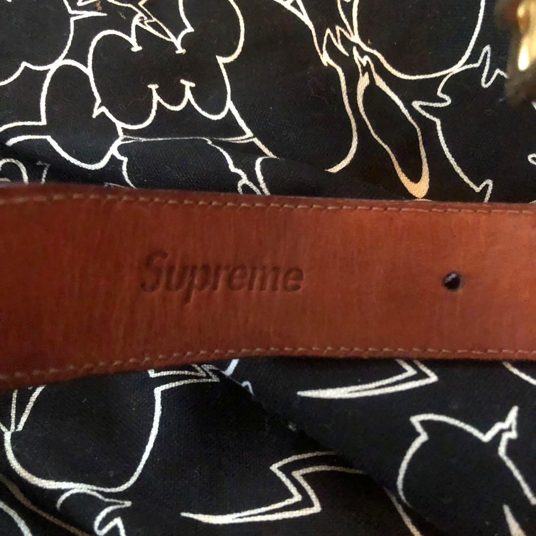 supreme レッド クロコ型押し パテントレザー ベルト シュプリーム