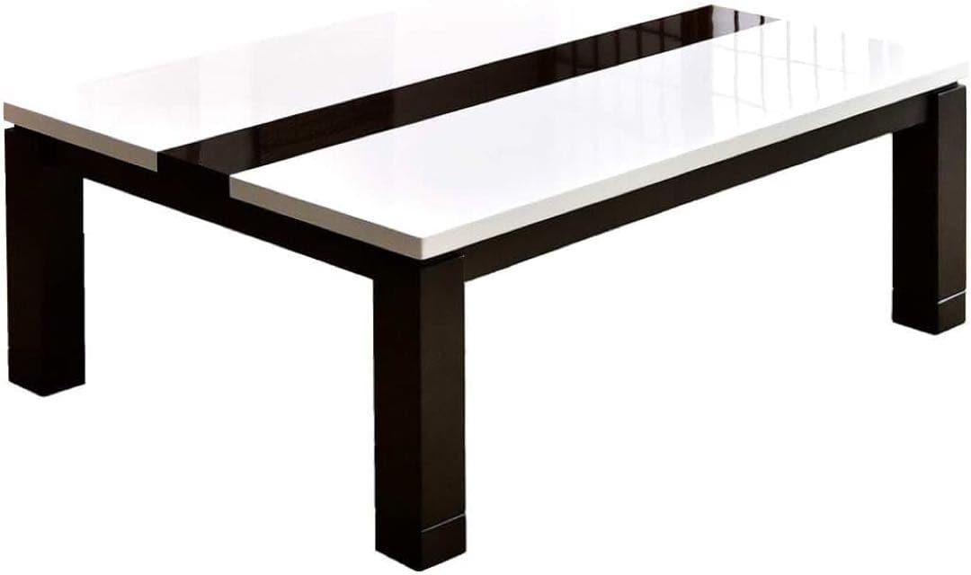 鏡面こたつ 煌めくハイグロス 鏡面こたつ テーブル 単品 長方形 80×120cm ホワイト