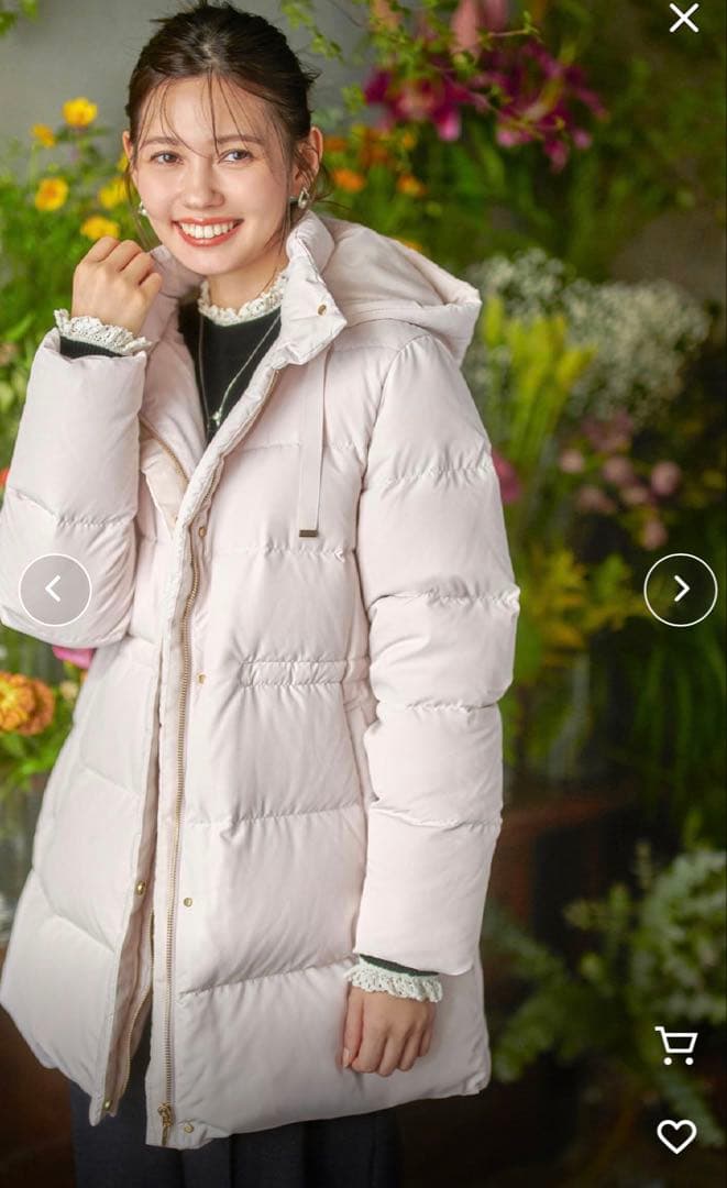 index インデックス KAWADAダウンドロストミドルコートL アイボリー