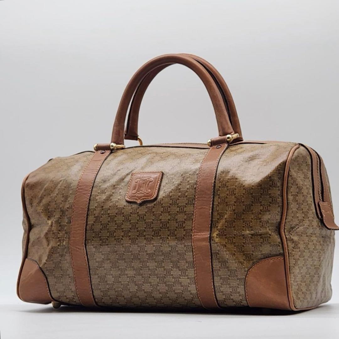 セリーヌ　マカダム柄　PVC ハンド　ボストンバッグ　 e369 セリーヌ マカダム柄 PVC ハンド ボストンバッグ e369 - メルカリ