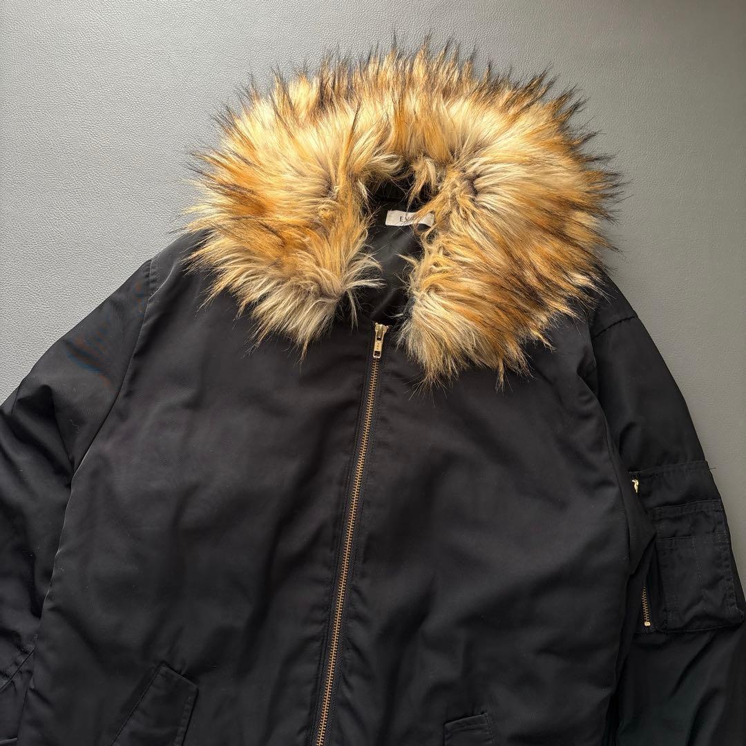 Y2K N2B OPIUM 短丈 フライト ボンバージャケット ファー 黒 - メルカリ