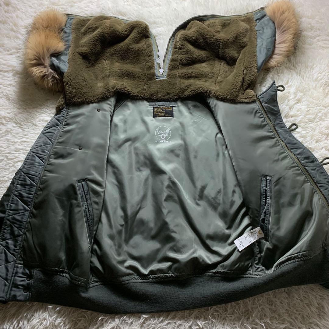 美品□アヴィレックス フライトジャケット N-2B カーキ ミリタリー XXL