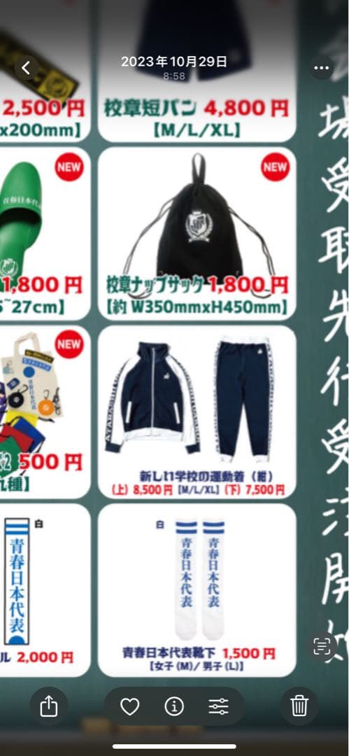 新しい学校のリーダーズLサイズ 上下紺ジャージセット