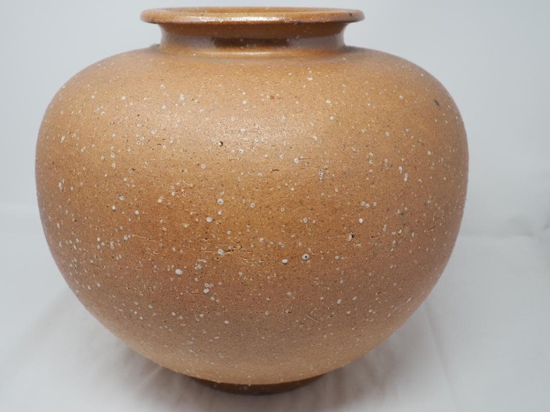 信楽焼　盛絵　花瓶　壺　-SO