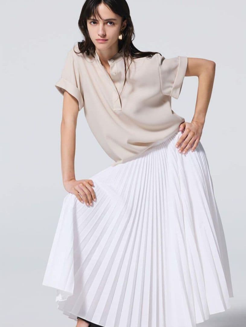 美品 Theory 24SS PRIME GGT スタンドカラーブラウス 黒 - メルカリ