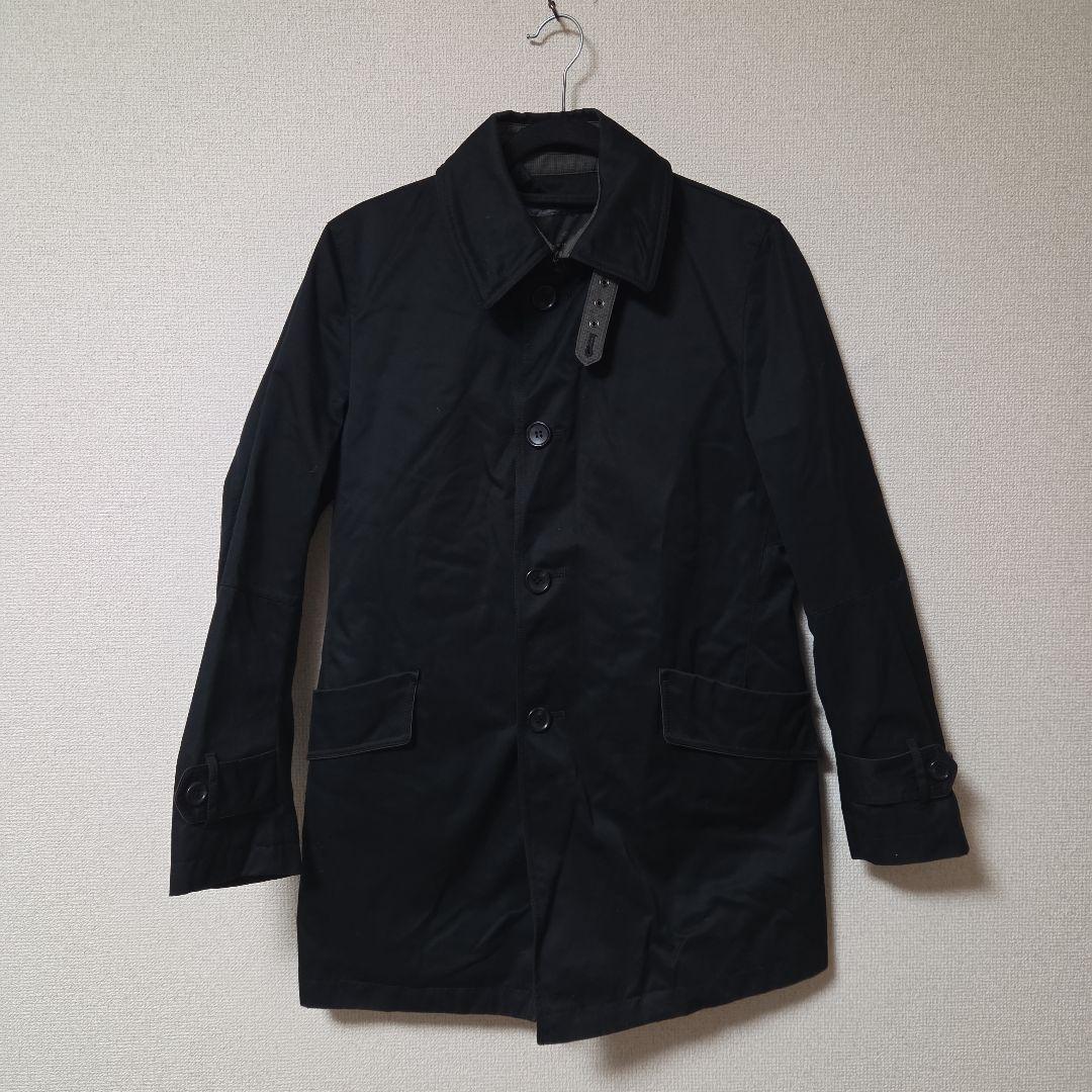 メンズメルローズ ライナー付きスタンドカラーコート 黒 ブラック 3