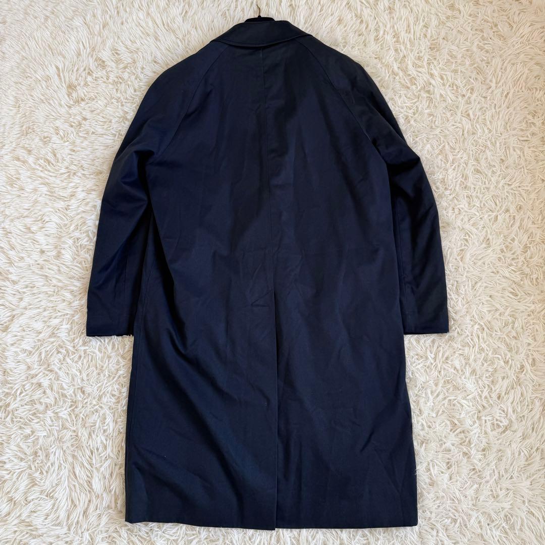 美品 XL相当 バーバリーズ ステンカラーコート ノバチェック 2way 紺