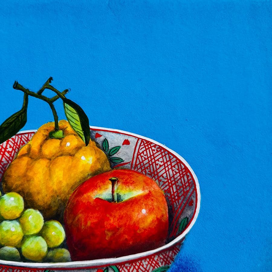 実力作家 五十川昇乗「 静物」日本画 8号 縦32cm 横41cm 果物 - メルカリ