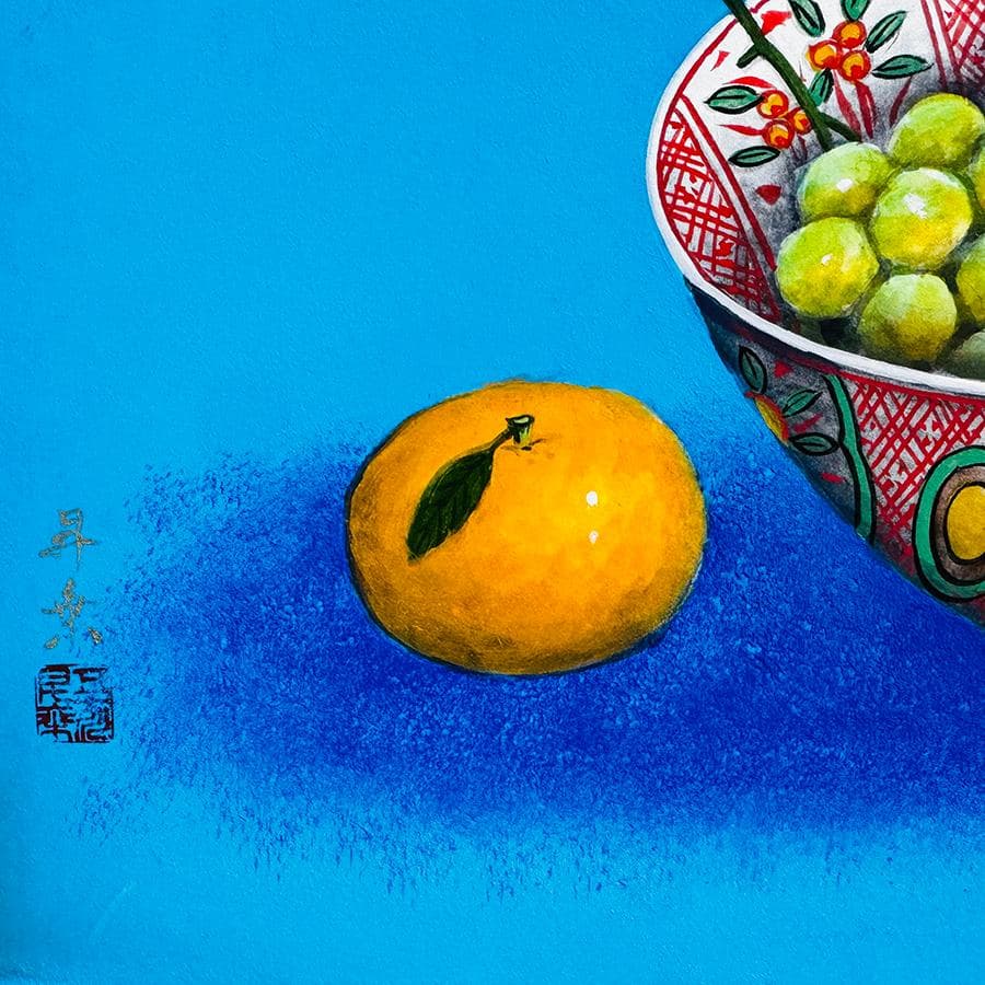 実力作家 五十川昇乗「 静物」日本画 8号 縦32cm 横41cm 果物 - メルカリ