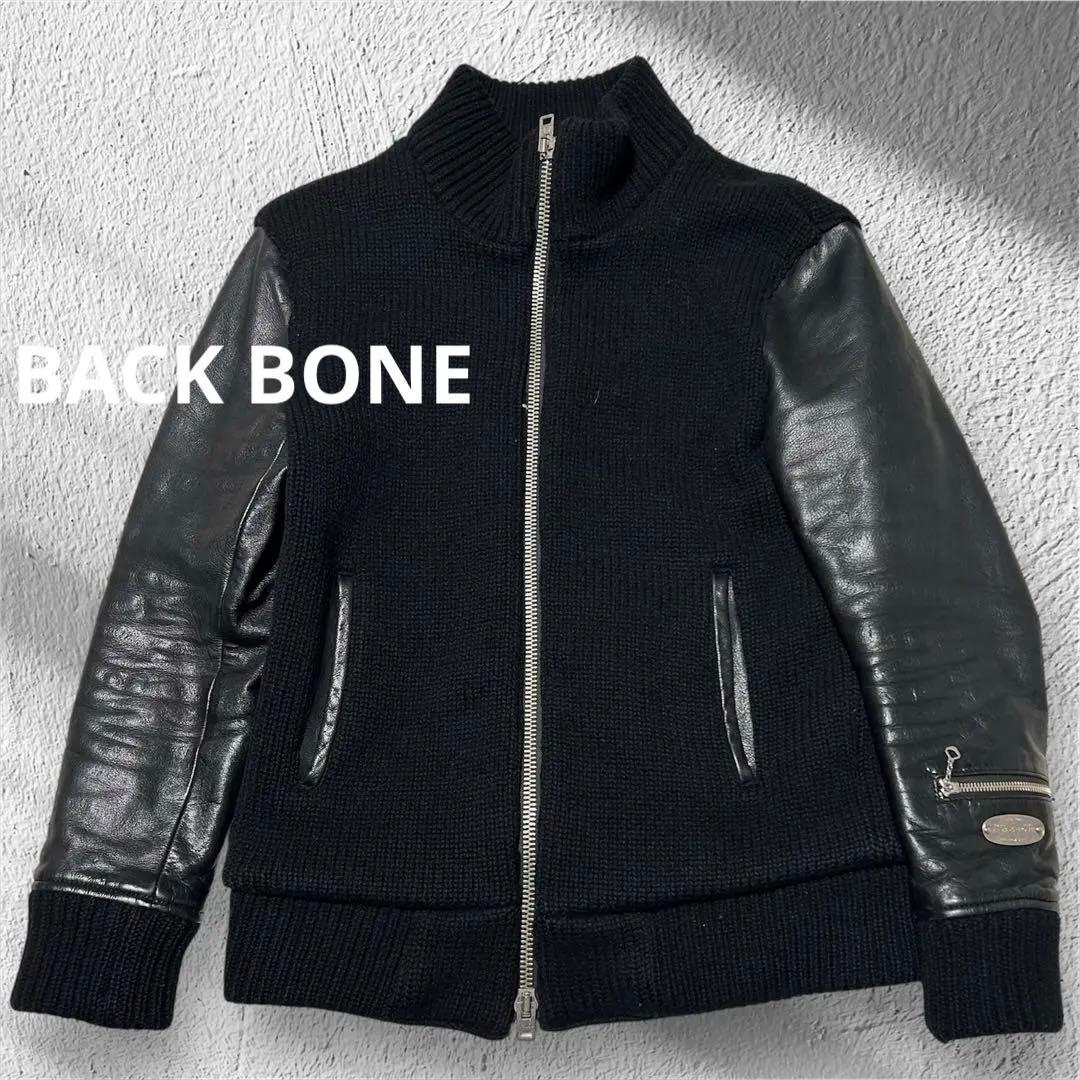 BACK BONE バックボーン　袖革レザージャケット　袖革ライダースジャケット BACK BONE バックボーン 袖革レザージャケット 袖革ライダース