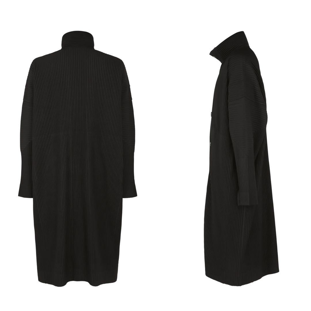 HOMME PLISSÉ ISSEY MIYAKE スタンドカラーロングコート - メルカリ