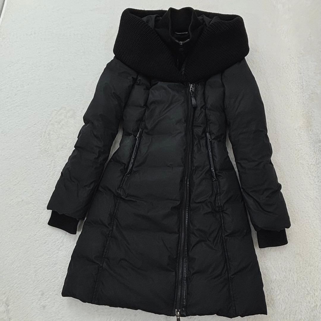 マッカージュ ダウンコート レザー ニット KAY-NFR同型 ブラック カナダ