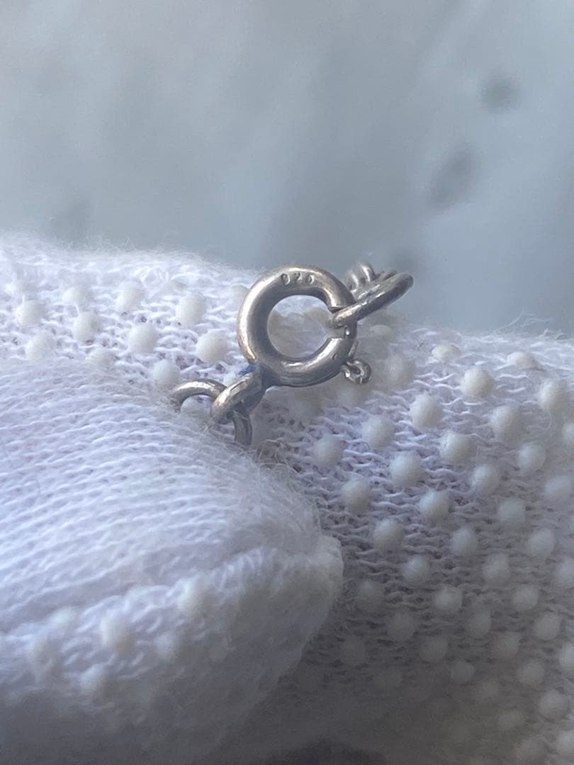 ヴィンテージ シルバー925 宝石付き クロスカット ネックレス