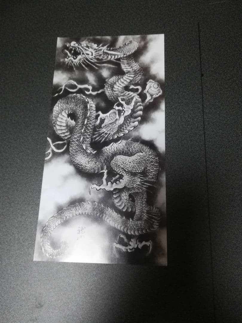 加藤龍山 日本画 日の出赤富士昇龍図と水墨画昇龍のポスターのセット