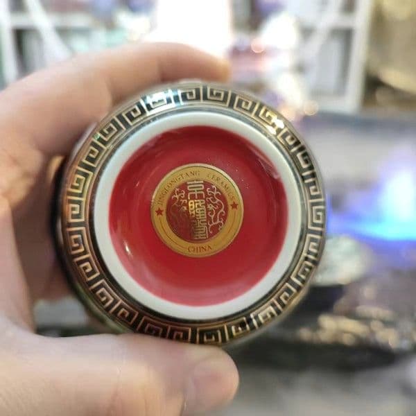 未使用品 饕餮紋三才蓋碗 中国茶器 景徳鎮 蓋付き茶器 飲茶食器 - メルカリ