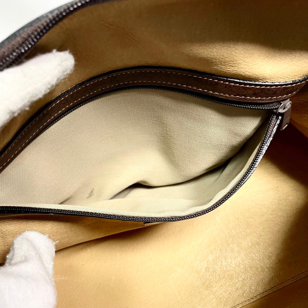 オールド グッチ ミニボストンバッグ レザー ホースビット柄 ブラウン