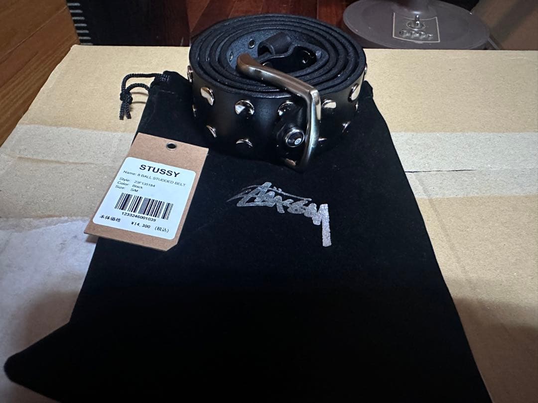 Stussy 8 BALL STUDDED BELT 黒 S/M