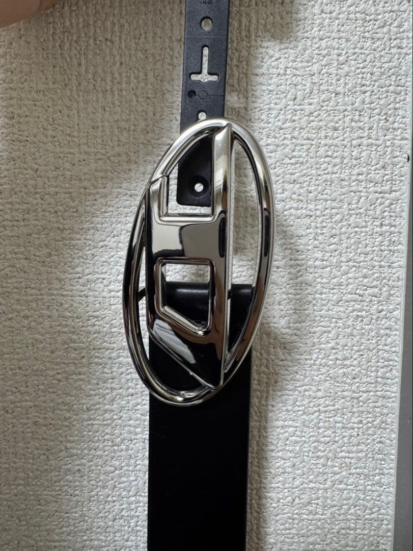 DIESEL ブラックレザー ベルト CM 90 ◇DIESEL/ディーゼル◇ロゴメタルプレート レザーベルト CM90 178S