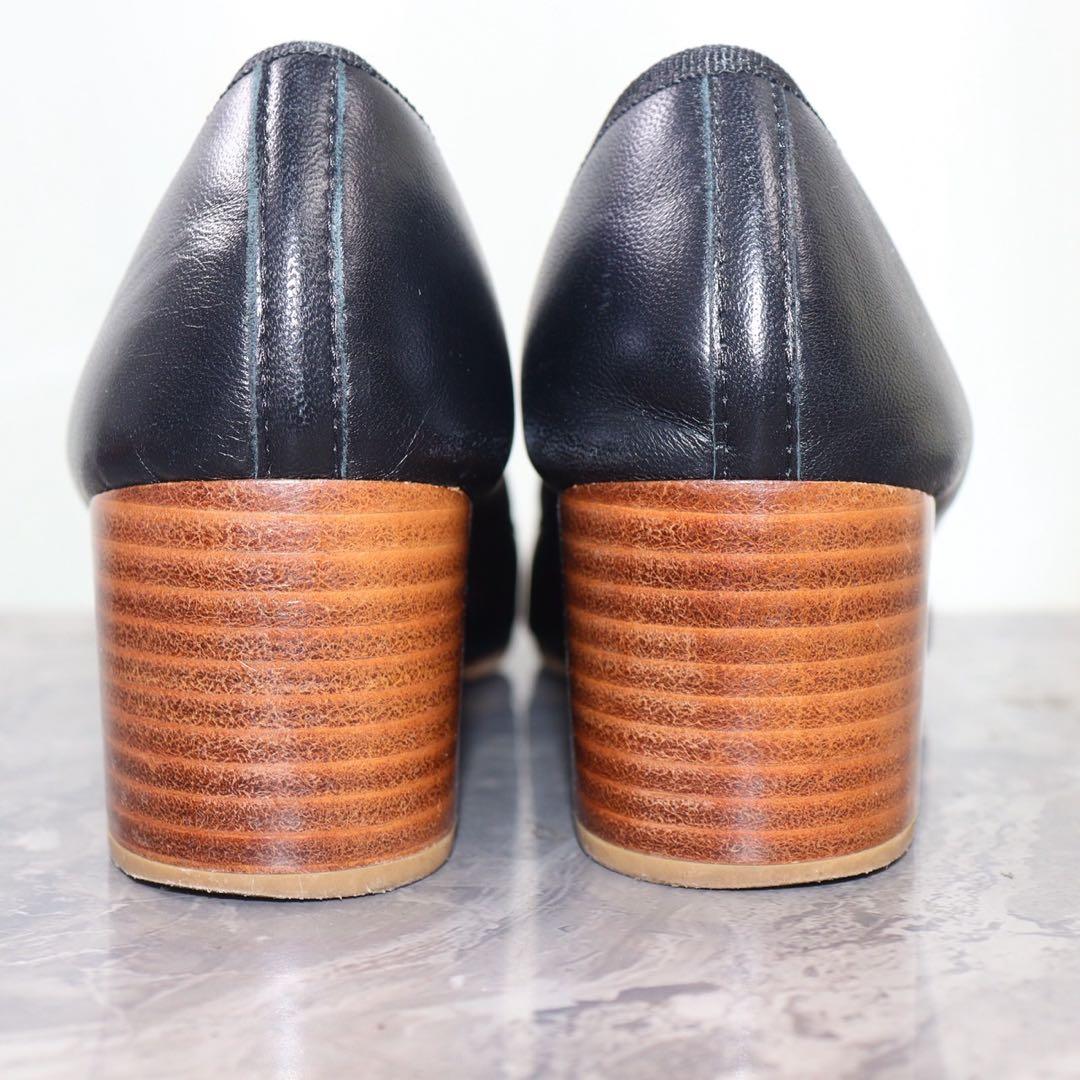 美品】repetto レペット 23.7 チャンキーヒール レザー 黒 - メルカリ